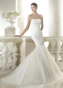 Mermaid Satin Wedding Dress with Beads