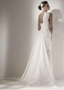 Wedding dress with a train from chiffon
