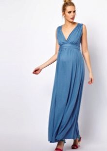 Blue Maternity Wedding Dress