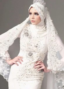 White Designer Muslim Wedding Dress