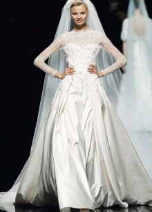 Wedding closed openwork dress by Eli Saab