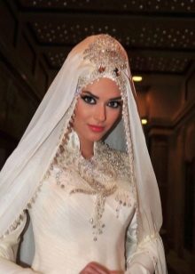 Muslim Wedding Dress with Stand Collar
