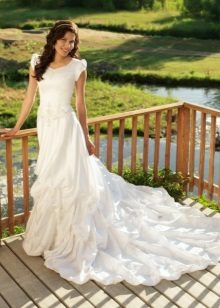 Modest wedding dress with train