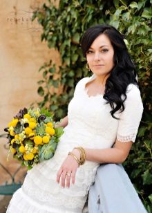 Modest sleeves wedding dress