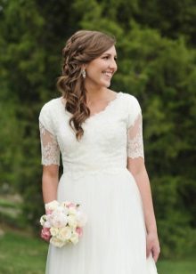Modest wedding dress with sleeves
