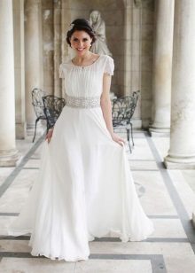 V-neck wedding dress