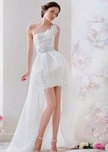 Short Beach Wedding Dress with Train
