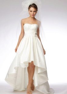Wedding openwork dress with midi train