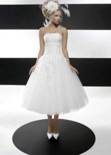 Midi Wedding Dress with Veil
