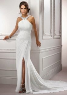 Wedding dress in the Greek style with a train