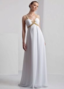 Wedding dress with draping on the bodice