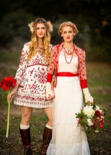 Wedding dress stylized Russian style