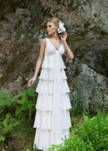 Rustic Wedding Dress with Cascading Skirt