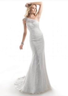 One shoulder wedding dress