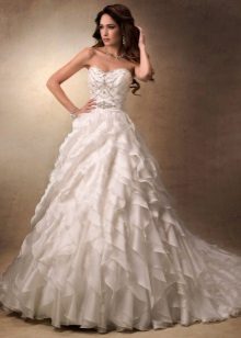 Wedding dress with frill
