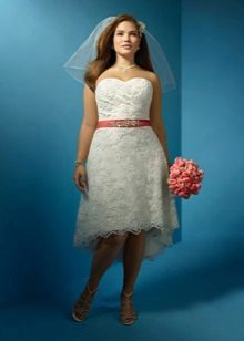 Short front wedding dress, long back for full brides