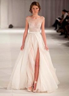 Paolo Sebastian wedding dress with a slit