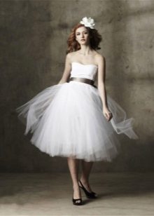 Short wedding dress with a full skirt