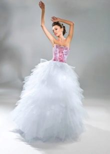 Wedding dress with red bodice