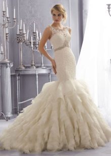 Closed mermaid wedding dress