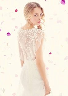 Wedding dress with closed transparent top