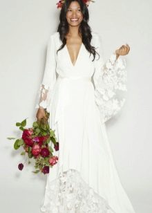 Hippie Wedding Dress with Cut