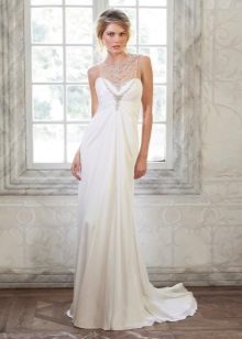 Empire style wedding dress decorated with beads