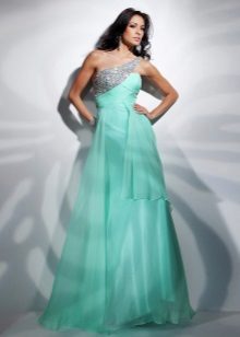 Empire style mint wedding dress
