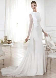 Transparent Long Sleeve Wedding Dress