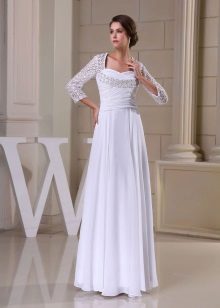 Empire Empire Wedding Dress with Three Quarter Sleeves