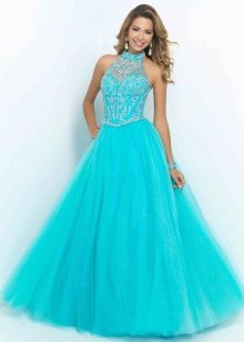 Turquoise evening dress