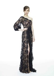 Evening dress by Marchesa on one shoulder