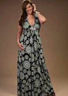 Evening dress for full with print