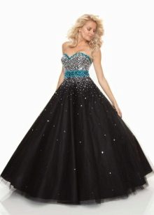 Evening dress for full A-line with sequins