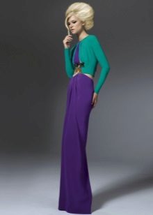 Purple dress with green