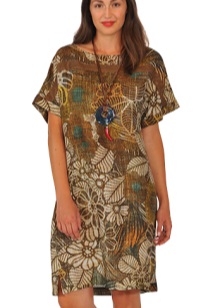 Evening dress for obese from Elena Miro with a print