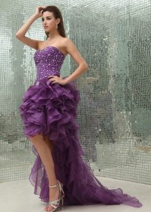 Lilac evening dress short front, long back hi low