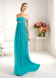 Sea green evening dress