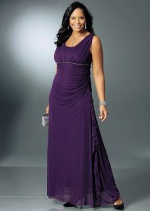 Evening dress straight cut for full