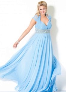 Blue evening dress for full
