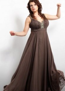 Brown evening dress for full