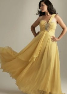 One shoulder evening dress for full