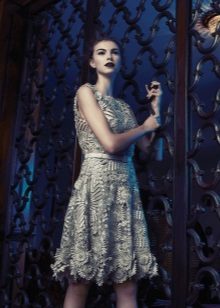 Short evening dress with large openwork