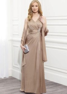 Evening dress for mother of the groom with stole