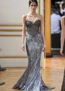 Mermaid beaded evening dress