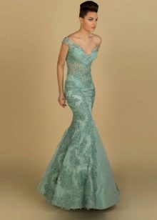 Evening dress mermaid green
