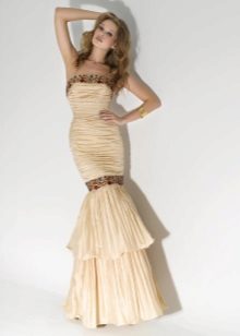 Evening dress mermaid with open shoulders