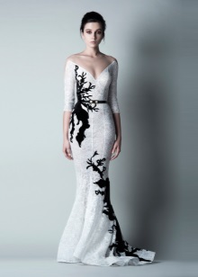 White evening dress mermaid