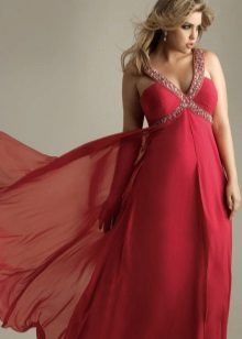 Evening dress in the Greek style with wide shoulders