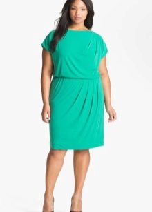 Evening green dress for full short